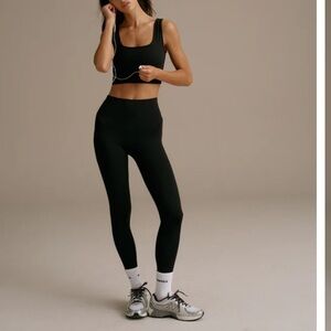 Adanola Ultimate Square Neck Bra and Tall Ultimate Leggings in Black